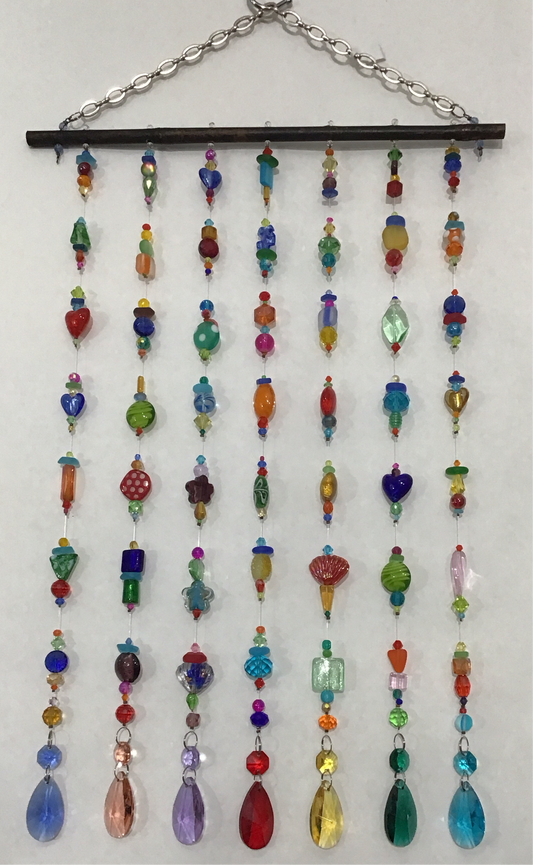 Hanging Seven Strand Suncatcher- Crystal & Glass Beads