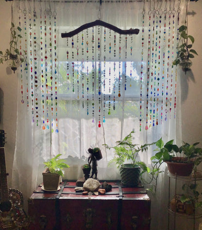 Single-Strand Multicolored Glass And Crystal Bead Suncatchers