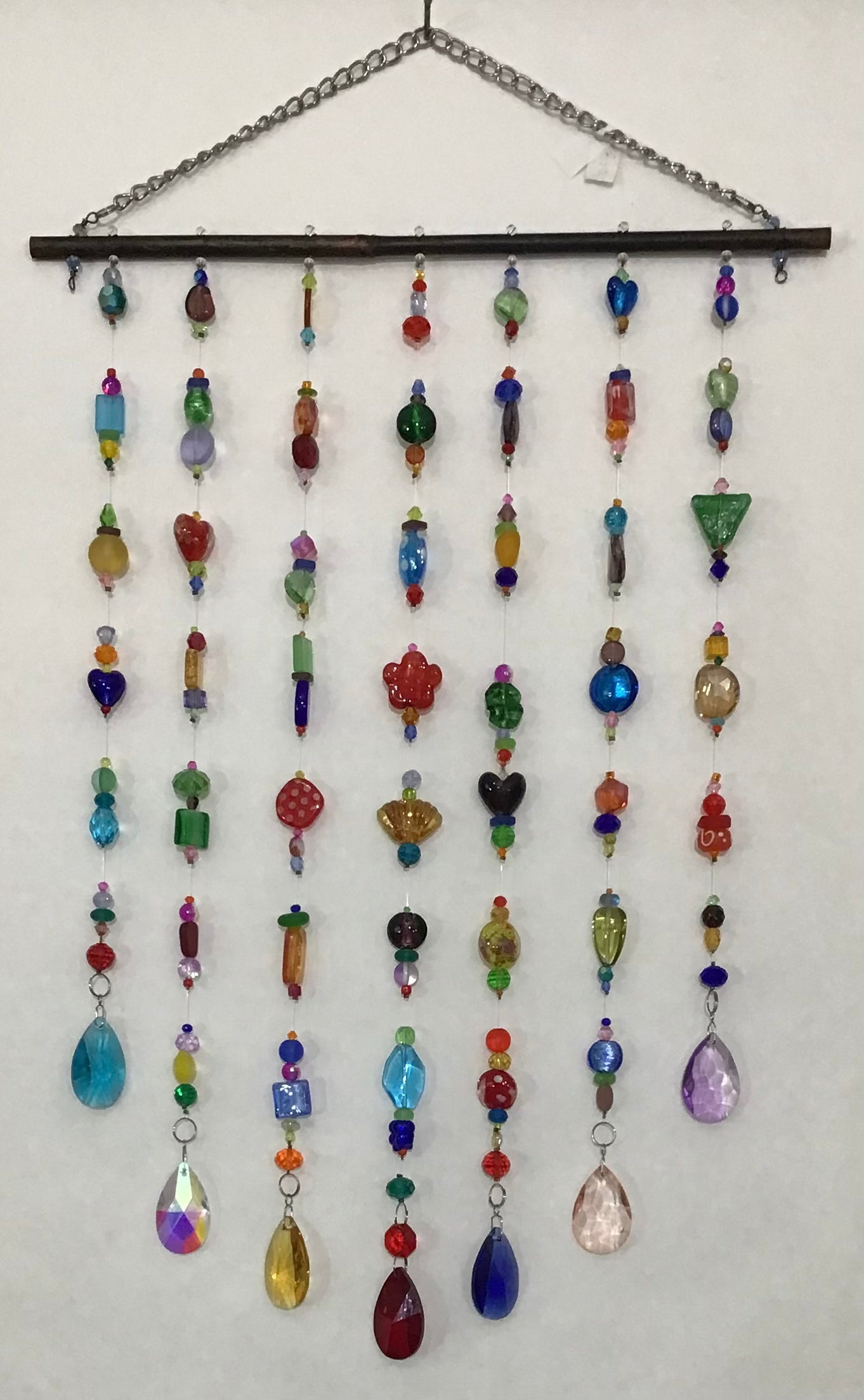 Hanging Seven Strand Suncatcher, Crystal & Glass Beads